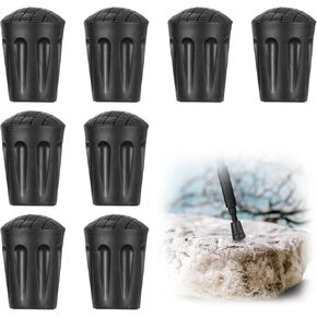 cobee 8 Pcs Trekking Pole Tips Replacement Protectors, Walking Stick Tips Rubber Cane Tips, Ski Tip Protector Accessories Fits Most Standard Hiking, Trekking, Walking Poles