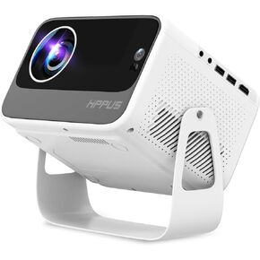 Smart Projector with WiFi and Bluetooth,Built-in Apps Auto Focus & Keystone,1080P Full HD,Ceiling Movie Outdoor Projector Compatible with TV Stick Smartphone/HDMI/USB(Grey）