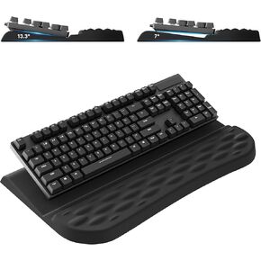 Computer Keyboard Wrist Rest for Desktop, 2 Angle Adjustment Ergonomic Keyboard Riser Holder Stand with Wrist Support for Office, Home, Desk