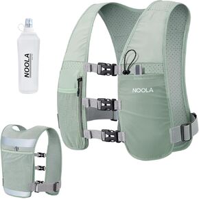 NOOLA Running Vest for Men Women, Adjustable Running Hydration Vest with 500ml Soft Flask, Water Backpack with Phone Holder