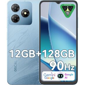هواتف Android غير المؤمّنة OSCAL ، Flat 2 Android 15 Phone (2025) ، 12 (4+8)+128GB/2TB TF OCTA CORE ، Gemini AI ، هواتف غير مؤمنة ، 5000 مللي أمبير ،