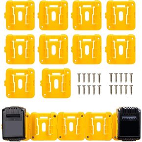 (10 Pack) Battery Holder Fit for DeWalt 20V Battery, Wall Mount Batteries Storage Organizer for Work Van, Shelf, Toolbox for DCB200 for DCB203 for DCB205 for DCB206