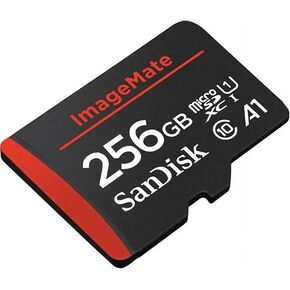 SanDisk ImageMate 256GB A1 U1 MicroSDXC Memory Card with Adapter -SDSQUAC-256G-AW6KA, BLACK