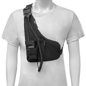L-type Radio Chest Harness Shoulder Radio Holster Chest Pack Adjustable Single Radio Pouch Two-Way Radio Holster Suitable for Motorola Kenwood BAOFENG Walkie Talkie