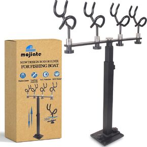 Aluminum Fishing Rod Holder - Heavy Duty Marine Grade Boat Accessories, Sure Grip Pole Support Bracket for Saltwater Fishing Boats, Yachts & Ships