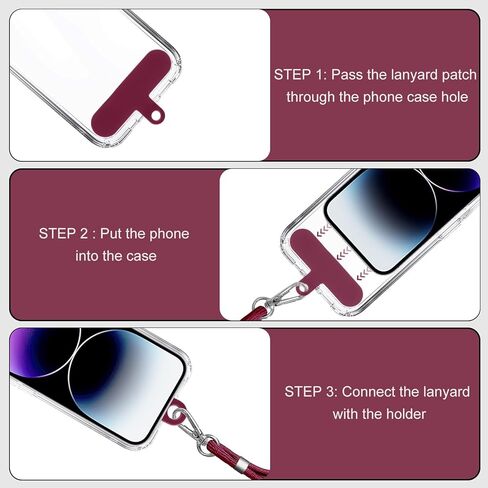 Meliya 2xphone Lanyard & Patches وحزام رقبة قابل للتعديل ، شبل تصحيح متعدد الوظائف للهاتف الخليوي لمعظم الهواتف الذكية in Saudi Arabia