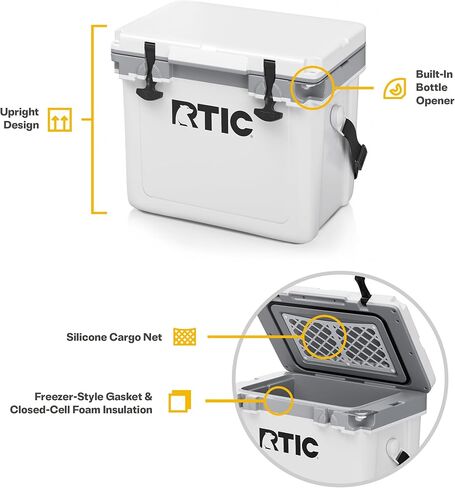 RCT Ultra Light 22 QUART HARD BOADER BOADATION ICE CHEST FOX للشراب ، والشراب ، والشاطئ ، والتخييم ، والنزهة ، وصيد الأسماك ، والقوارب ، والشواء ، أخف 30 ٪ من المبردات الروتومولد in Kuwait