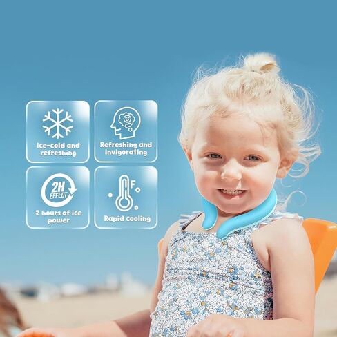 Kids Neck Cooling Tube with Insulated Bag, Ice Cooler Ring for Kids Wearable Body Cooling Products for Outdoor Indoor, Neck Coolers for Summer Hot Weather (Blue) in Saudi Arabia