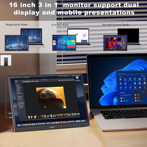 شاشة محمولة 15.6 بوصة تعمل باللمس، USB C HDMI 1080P IPS شاشة خارجية ثانية للكمبيوتر المحمول والهاتف PC Raspberry pi PS4 Switch MacBook، الشاشات in Kuwait