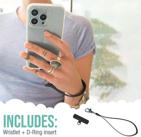 Smartish Phone Wristlet - Case Clinger - Universal iPhone Holder with Detachable Wrist Strap Loop with Phone Insert Unisex Gift for All Phone Cases iPhone, Galaxy, Pixel - Black Tie Affair in Saudi Arabia