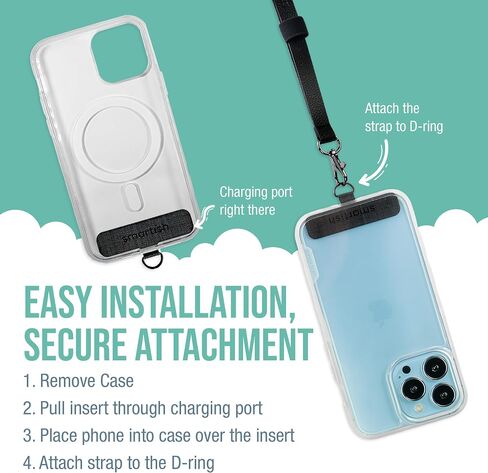 Smartish Phone Wristlet - Case Clinger - Universal iPhone Holder with Detachable Wrist Strap Loop with Phone Insert Unisex Gift for All Phone Cases iPhone, Galaxy, Pixel - Black Tie Affair in Saudi Arabia
