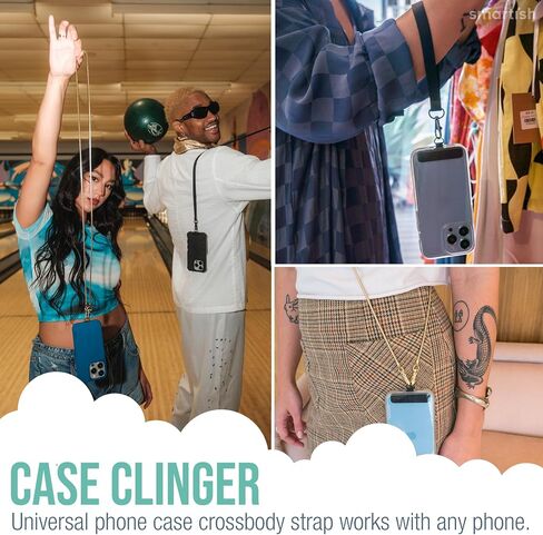 Smartish Phone Wristlet - Case Clinger - Universal iPhone Holder with Detachable Wrist Strap Loop with Phone Insert Unisex Gift for All Phone Cases iPhone, Galaxy, Pixel - Black Tie Affair in Saudi Arabia