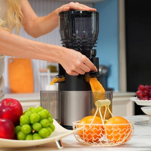 Godspeeds® Cold Press Juicer Machine, Slow Juicer with 5.8" Wide Feed Chute, Easy Clean Toothed Filter & Powerful Masticating Technology - Ideal Gift for Health-Conscious & Fitness Fans in Saudi Arabia