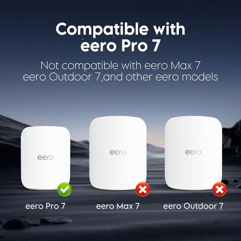 QUIDDITY eero Pro 7 Wall Mount Kit – Outlet & Wall Mount Bracket for Space Saving and Cable Management, Compatible with eero Pro 7 Tri-Band Mesh Wi-Fi 7 Router – White (1 Pack) in Kuwait