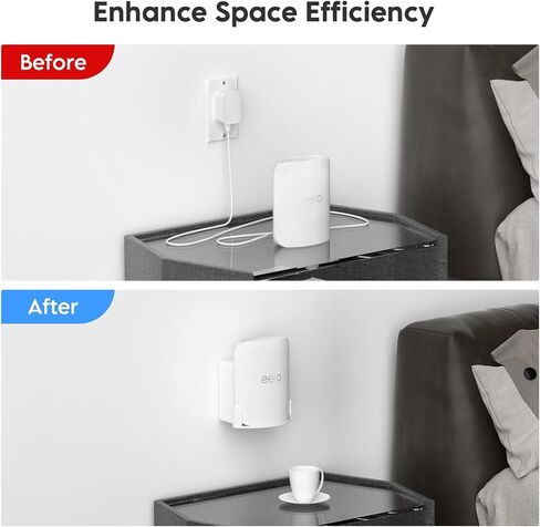 QUIDDITY eero Pro 7 Wall Mount Kit – Outlet & Wall Mount Bracket for Space Saving and Cable Management, Compatible with eero Pro 7 Tri-Band Mesh Wi-Fi 7 Router – White (1 Pack) in Kuwait