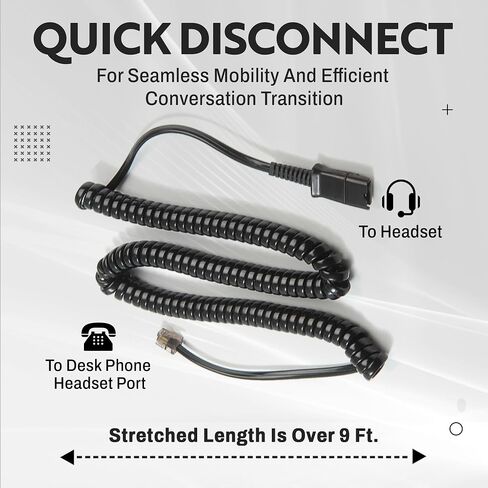 INNOTALK Headset Adapter, U10P, 27190-01, for Most Desk Phone RJ9 Modular Port, for Plantronics Quick Disconnect Headset in Saudi Arabia