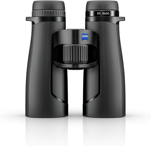 مناظير ZEISS SFL مقاس 8 × 30 خفيفة الوزن وصغيرة الحجم ومقاومة للماء وزجاج مطلي عالي الدقة لمشاهدة الطيور والصيد لمراقبة الحياة البرية في الشفق والإضاءة المنخفضة مع SmartFocus، أسود in Kuwait