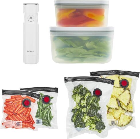 ZWILLING Fresh & Save 7-pc Vacuum Sealer Machine Starter Set, Sous Vide Bags, Meal prep, Airtight Food Storage Containers Glass in Saudi Arabia