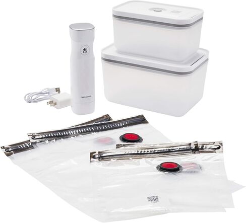ZWILLING Fresh & Save 7-pc Vacuum Sealer Machine Starter Set, Sous Vide Bags, Meal prep, Airtight Food Storage Containers Glass in Saudi Arabia