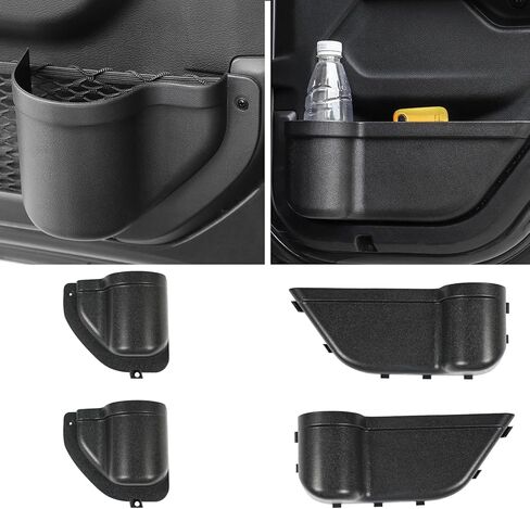 جيوب تخزين للباب MIKKUPPA JL - جيوب للأبواب الأمامية متوافقة مع 2018-2023 Jeep Wrangler JL JLU 2/4 باب، ملحقات تخزين داخلية، قطعتين باللون الأسود in Kuwait