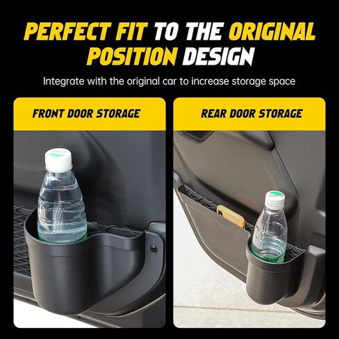 جيوب تخزين للباب MIKKUPPA JL - جيوب للأبواب الأمامية متوافقة مع 2018-2023 Jeep Wrangler JL JLU 2/4 باب، ملحقات تخزين داخلية، قطعتين باللون الأسود in Kuwait