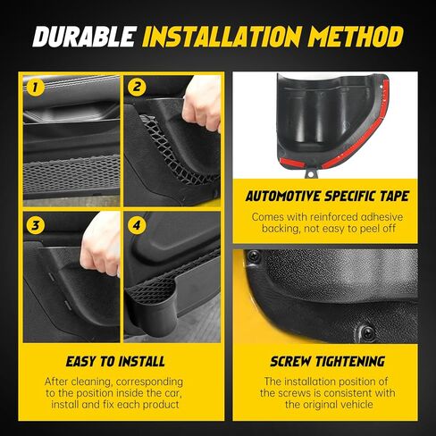 جيوب تخزين للباب MIKKUPPA JL - جيوب للأبواب الأمامية متوافقة مع 2018-2023 Jeep Wrangler JL JLU 2/4 باب، ملحقات تخزين داخلية، قطعتين باللون الأسود in Kuwait