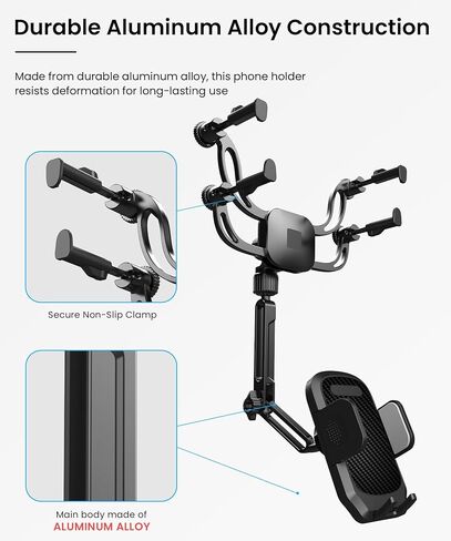 Karmus Rear View Mirror Phone Holder – Solid Metal Arm Car Phone Mount, Universal Fit for iPhone & Android, Foldable 360° Rotation Clip, Sleek Hands-Free Design Stable Mount for Navigation & Calls in Saudi Arabia