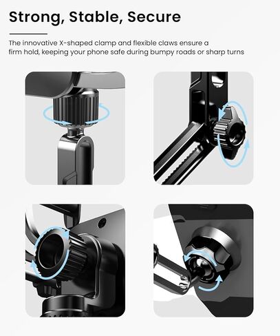 Karmus Rear View Mirror Phone Holder – Solid Metal Arm Car Phone Mount, Universal Fit for iPhone & Android, Foldable 360° Rotation Clip, Sleek Hands-Free Design Stable Mount for Navigation & Calls in Saudi Arabia