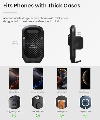 Karmus Rear View Mirror Phone Holder – Solid Metal Arm Car Phone Mount, Universal Fit for iPhone & Android, Foldable 360° Rotation Clip, Sleek Hands-Free Design Stable Mount for Navigation & Calls in Saudi Arabia