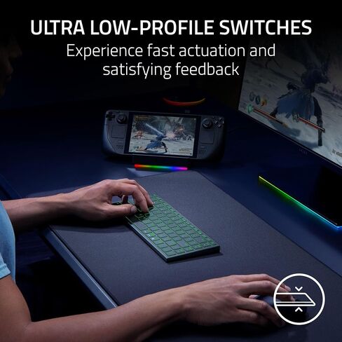 Razer Joro Portable Wireless Gaming Keyboard: Thin, Light, Compact - Chroma RGB - Low Profile Switches - Bluetooth - Long Battery Life - Snap Tap - For PC & Mac Laptops, Steam Deck, Smartphone, Tablet in Saudi Arabia