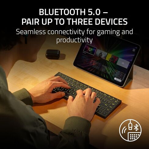 Razer Joro Portable Wireless Gaming Keyboard: Thin, Light, Compact - Chroma RGB - Low Profile Switches - Bluetooth - Long Battery Life - Snap Tap - For PC & Mac Laptops, Steam Deck, Smartphone, Tablet in Saudi Arabia