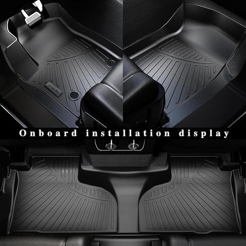 سجادات الأرضية وحصيرة صندوق السيارة لسيارة Ford Expedition MAX 2018-2023 2024-8 مقاعد (مقعد الصف الثاني) - (تناسب الحد الأقصى أو L فقط)، حماية من جميع الأحوال الجوية، 3 صفوف من بطانات أرضية السيارة مع بطانة للحمولة in Kuwait