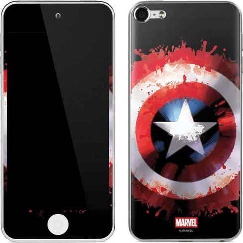 Skinit Decal MP3 Player Skin Compatible with iPod Touch (6th Gen 2015) - Officially Licensed Marvel Captain America Shield Break Design in Kuwait