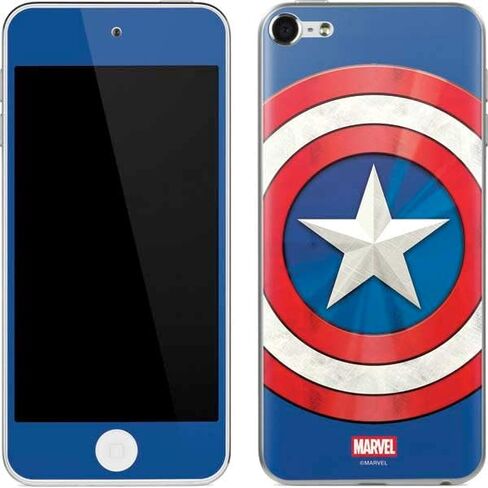 Skinit Decal MP3 Player Skin Compatible with iPod Touch (6th Gen 2015) - Officially Licensed Marvel Captain America Shield Break Design in Kuwait