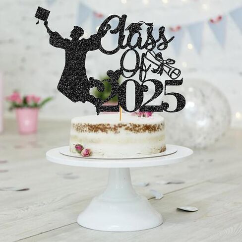 Out First Grade Cake Topper Class Of 2024 Graduation Party Cake Decorations First Grade Graduation Party Decorations Supplies Glitter Black in Saudi Arabia