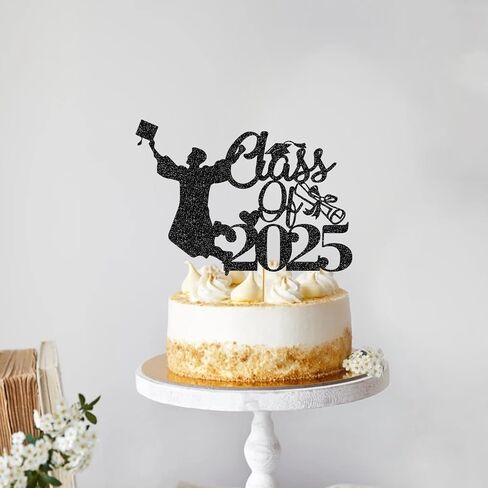 Out First Grade Cake Topper Class Of 2024 Graduation Party Cake Decorations First Grade Graduation Party Decorations Supplies Glitter Black in Saudi Arabia