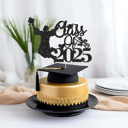 Out First Grade Cake Topper Class Of 2024 Graduation Party Cake Decorations First Grade Graduation Party Decorations Supplies Glitter Black in Saudi Arabia