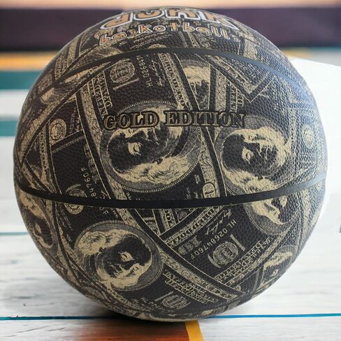 كرة سلة ذا كاش موني - مقاس الرابطة الوطنية لكرة السلة - It's All About The Benjamins كرة السلة في الاماكن المغلقة والمفتوحة، كرة بتصميم جرافيتي مرح مجنون للرجال والنساء والاطفال، هدية رياضية مذهلة in Kuwait