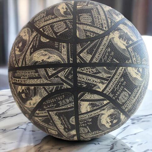 كرة سلة ذا كاش موني - مقاس الرابطة الوطنية لكرة السلة - It's All About The Benjamins كرة السلة في الاماكن المغلقة والمفتوحة، كرة بتصميم جرافيتي مرح مجنون للرجال والنساء والاطفال، هدية رياضية مذهلة in Kuwait