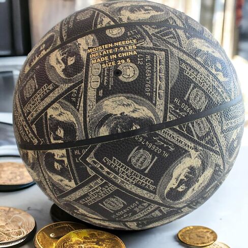 كرة سلة ذا كاش موني - مقاس الرابطة الوطنية لكرة السلة - It's All About The Benjamins كرة السلة في الاماكن المغلقة والمفتوحة، كرة بتصميم جرافيتي مرح مجنون للرجال والنساء والاطفال، هدية رياضية مذهلة in Kuwait