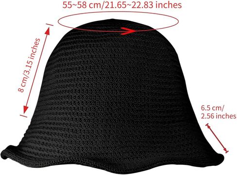 MILAKOO Crochet Bucket Hat Knit Braided Floppy Soild Color Cap for Women Foldable Sun Bowler Hat in Saudi Arabia