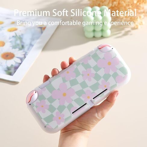 Case for Nintendo Switch Lite Protective Accessories Soft Silicone Cover Shell Compatible ONLY for Switch Lite Sage Green Checker Anti-Drop Shock Proof Aesthetic Protector in Saudi Arabia