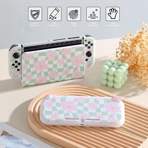 Case for Nintendo Switch Lite Protective Accessories Soft Silicone Cover Shell Compatible ONLY for Switch Lite Sage Green Checker Anti-Drop Shock Proof Aesthetic Protector in Saudi Arabia