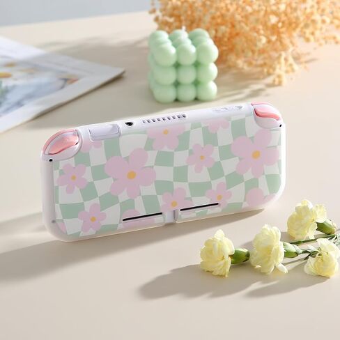 Case for Nintendo Switch Lite Protective Accessories Soft Silicone Cover Shell Compatible ONLY for Switch Lite Sage Green Checker Anti-Drop Shock Proof Aesthetic Protector in Saudi Arabia