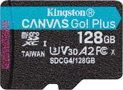 Kingston Canvas Go Plus microSDXC Memory Card Gen4 200MB/s A2 U3 V30 128GB Single Package Without ADP-SDCG4/128GBSP in Saudi Arabia