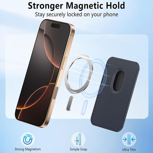Vancle MagSafe Wallet - Magnetic Wallet Cell Phone Card Holder for iPhone 16 Series, RFID Leather Wallet Stick on Series of iPhone 15 14 13 12 Plus/Pro/Pro max & Devices in Saudi Arabia