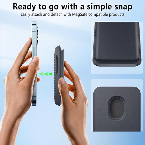 Vancle MagSafe Wallet - Magnetic Wallet Cell Phone Card Holder for iPhone 16 Series, RFID Leather Wallet Stick on Series of iPhone 15 14 13 12 Plus/Pro/Pro max & Devices in Saudi Arabia