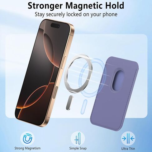 Vancle MagSafe Wallet - Magnetic Wallet Cell Phone Card Holder for iPhone 16 Series, RFID Leather Wallet Stick on Series of iPhone 15 14 13 12 Plus/Pro/Pro max & Devices in Saudi Arabia