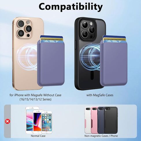 Vancle MagSafe Wallet - Magnetic Wallet Cell Phone Card Holder for iPhone 16 Series, RFID Leather Wallet Stick on Series of iPhone 15 14 13 12 Plus/Pro/Pro max & Devices in Saudi Arabia