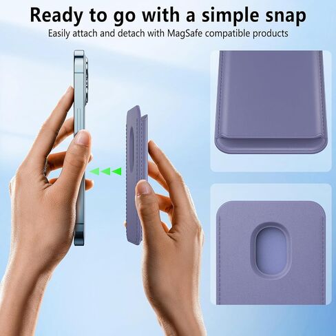 Vancle MagSafe Wallet - Magnetic Wallet Cell Phone Card Holder for iPhone 16 Series, RFID Leather Wallet Stick on Series of iPhone 15 14 13 12 Plus/Pro/Pro max & Devices in Saudi Arabia